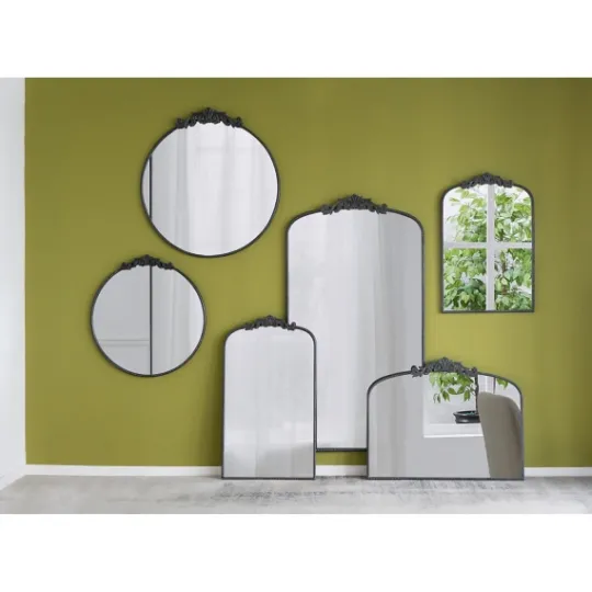 Kirkland's Home Round Antique Floral Scroll Mirror, 39 In.- Decorative Mirrors