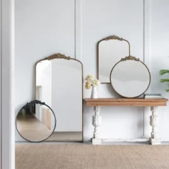 Kirkland's Home Round Antique Floral Scroll Mirror, 32 In.- Decorative Mirrors
