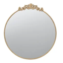 Kirkland's Home Round Antique Floral Scroll Mirror, 39 In.- Decorative Mirrors