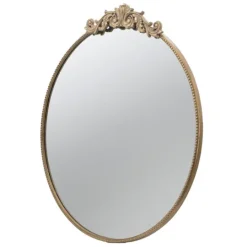 Kirkland's Home Round Antique Floral Scroll Mirror, 39 In.- Decorative Mirrors