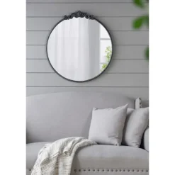 Kirkland's Home Round Antique Floral Scroll Mirror, 32 In.- Decorative Mirrors
