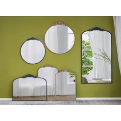 Kirkland's Home Round Antique Floral Scroll Mirror, 32 In.- Decorative Mirrors