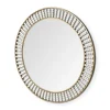 Kirkland's Home Round Antique Gold Double Beaded Mirror- Decorative Mirrors