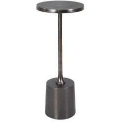 Kirkland's Home Round Antique Nickel Accent Table- Accent & End Tables