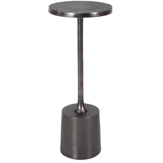 Kirkland's Home Round Antique Nickel Accent Table- Accent & End Tables