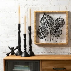 Kirkland's Home Round Base Taper Candle Holders, Set Of 3- Candle Holders