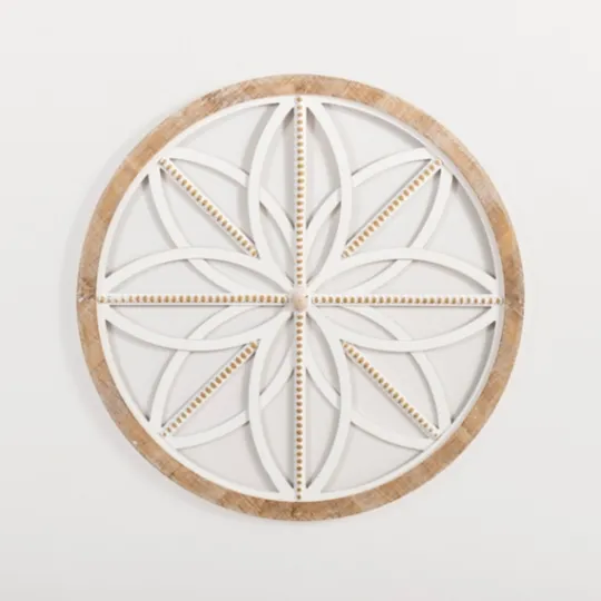 Kirkland's Home Round Beaded Medallion Wall Plaque- Wall Plaques