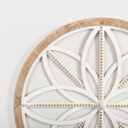 Kirkland's Home Round Beaded Medallion Wall Plaque- Wall Plaques