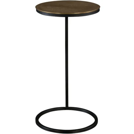 Kirkland's Home Round Black And Gold Metal C-Table- Accent & End Tables