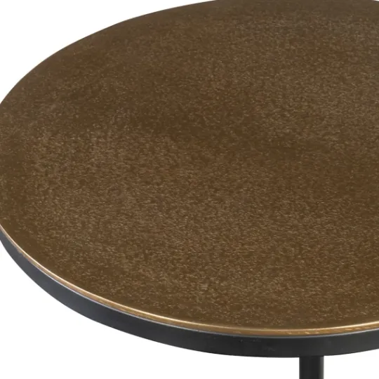 Kirkland's Home Round Black And Gold Metal C-Table- Accent & End Tables