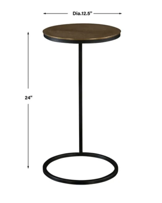 Kirkland's Home Round Black And Gold Metal C-Table- Accent & End Tables