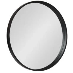 Kirkland's Home Round Black Wood Travis Accent Mirror- Decorative Mirrors