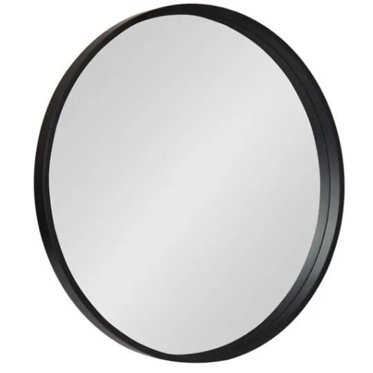 Kirkland's Home Round Black Wood Travis Accent Mirror- Decorative Mirrors