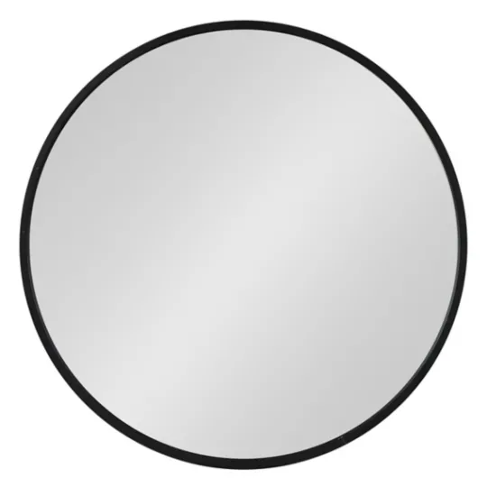 Kirkland's Home Round Black Wood Travis Accent Mirror- Decorative Mirrors