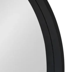 Kirkland's Home Round Black Wood Travis Accent Mirror- Decorative Mirrors