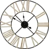 Kirkland's Home Round Carved Block Open Face Wall Clock- Clocks