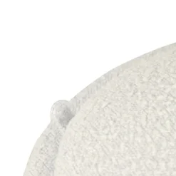 Kirkland's Home Round Cream Boucle Storage Ottoman- Benches & Ottomans