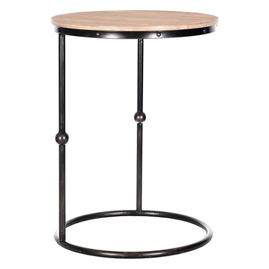Kirkland's Home Round C-Table With Beaded Base- Accent & End Tables