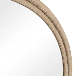 Kirkland's Home Round Distressed Beaded Wall Mirror, 44 In.- Decorative Mirrors