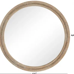 Kirkland's Home Round Distressed Beaded Wall Mirror, 44 In.- Decorative Mirrors