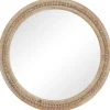 Kirkland's Home Round Distressed Beaded Wall Mirror, 28 In.- Decorative Mirrors