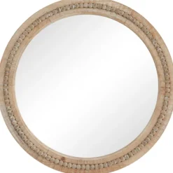 Kirkland's Home Round Distressed Beaded Wall Mirror, 28 In.- Decorative Mirrors