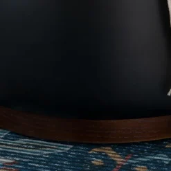 Kirkland's Home Round Faux Leather Storage Ottoman- Benches & Ottomans