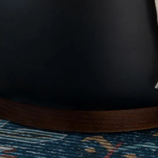 Kirkland's Home Round Faux Leather Storage Ottoman- Benches & Ottomans