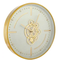 Kirkland's Home Round Gold Gears Wall Clock- Clocks