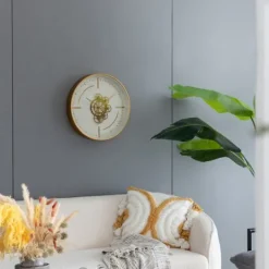 Kirkland's Home Round Gold Gears Wall Clock- Clocks