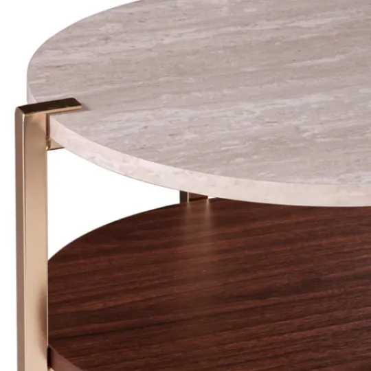 Kirkland's Home Round Gold 2-Tier Accent Table- Accent & End Tables