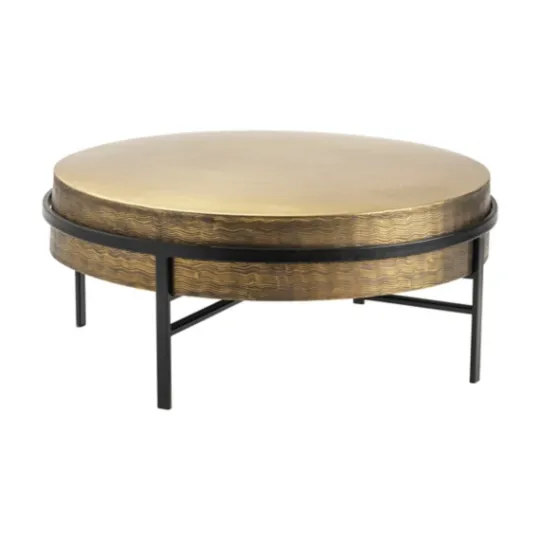 Kirkland's Home Round Hammered Metal Coffee Table- Coffee Tables