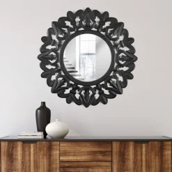 Kirkland's Home Round Hand Carved Mandala Medallion Mirror- Decorative Mirrors