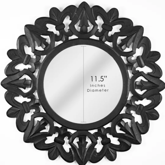 Kirkland's Home Round Hand Carved Mandala Medallion Mirror- Decorative Mirrors