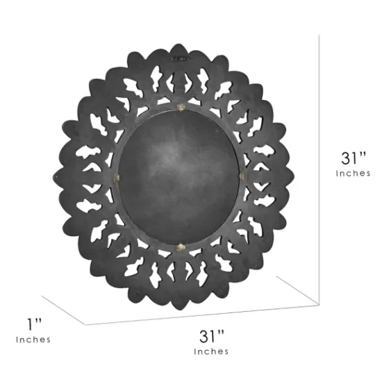 Kirkland's Home Round Hand Carved Mandala Medallion Mirror- Decorative Mirrors