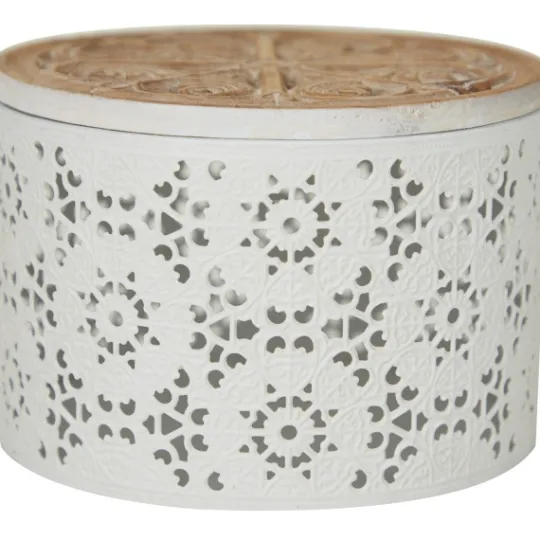Kirkland's Home Round Intricate Laser Cut Boxes, Set Of 3- Baskets & Boxes