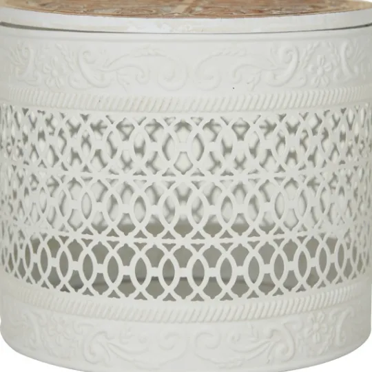 Kirkland's Home Round Intricate Laser Cut Boxes, Set Of 3- Baskets & Boxes