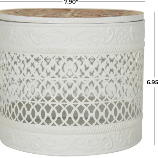 Kirkland's Home Round Intricate Laser Cut Boxes, Set Of 3- Baskets & Boxes