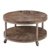Kirkland's Home Round Kona Rolling Coffee Table- Coffee Tables