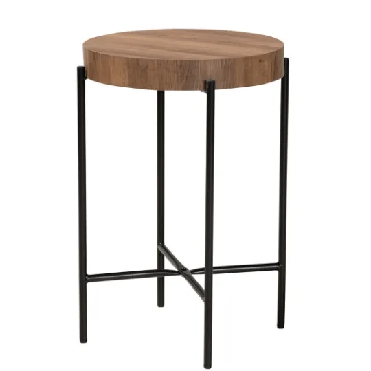 Kirkland's Home Round Light Wood X Base Accent Table- Accent & End Tables