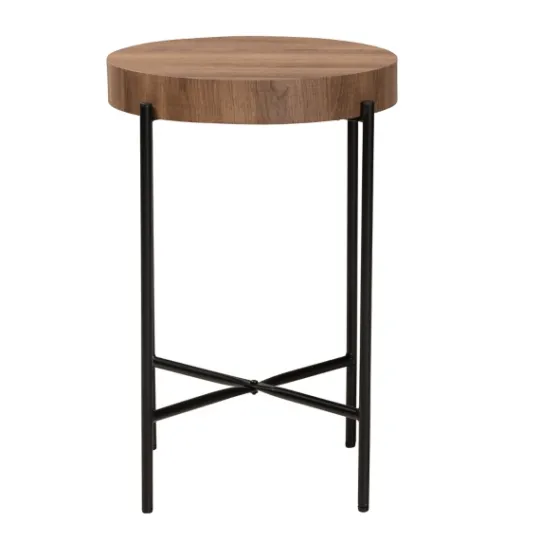 Kirkland's Home Round Light Wood X Base Accent Table- Accent & End Tables