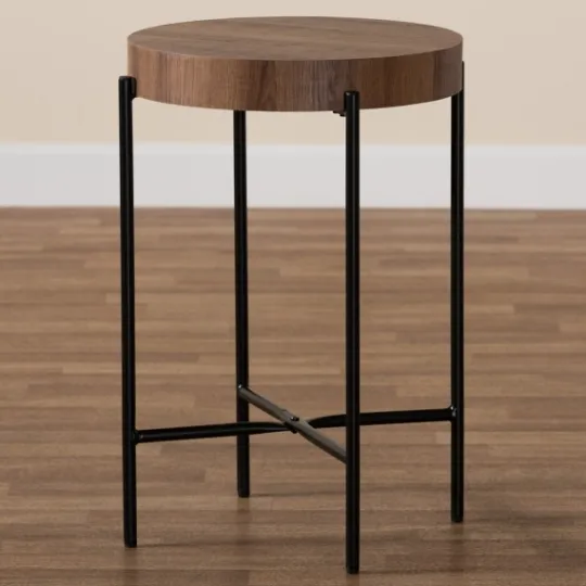 Kirkland's Home Round Light Wood X Base Accent Table- Accent & End Tables