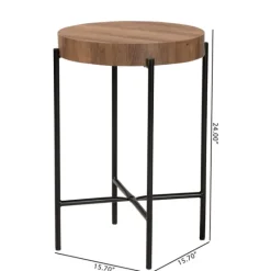 Kirkland's Home Round Light Wood X Base Accent Table- Accent & End Tables