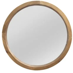 Kirkland's Home Round Maddie Wood Mirror, 20 In.- Framed Mirrors