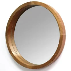 Kirkland's Home Round Maddie Wood Mirror, 20 In.- Framed Mirrors