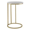 Kirkland's Home Round Marble And Gold C-Table- Accent & End Tables