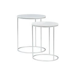 Kirkland's Home Round Marble Nesting 2-Pc. Accent Table Set- Accent & End Tables