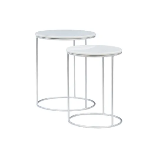 Kirkland's Home Round Marble Nesting 2-Pc. Accent Table Set- Accent & End Tables