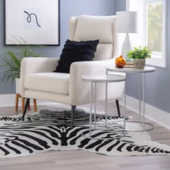Kirkland's Home Round Marble Nesting 2-Pc. Accent Table Set- Accent & End Tables