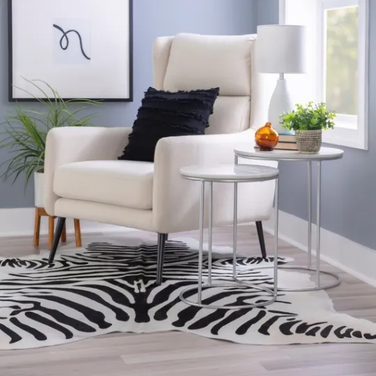 Kirkland's Home Round Marble Nesting 2-Pc. Accent Table Set- Accent & End Tables